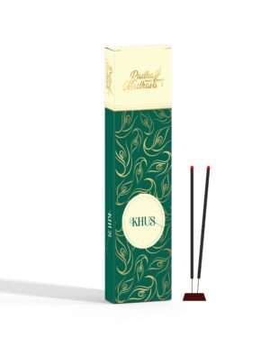 ISKCON Natural Premium KHUS Agarbatti Incense Sticks 8 Inch | Long-Lasting Aroma
