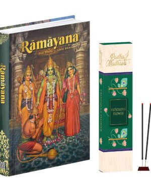 Valmiki Ramayana English Book (Hardcover),Ramayan Katha Granth with Vrindavan Flower Agarbatti