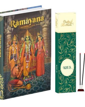 Valmiki Ramayana English Book (Hardcover),Ramayan Katha Granth with Premium Khus Agarbatti